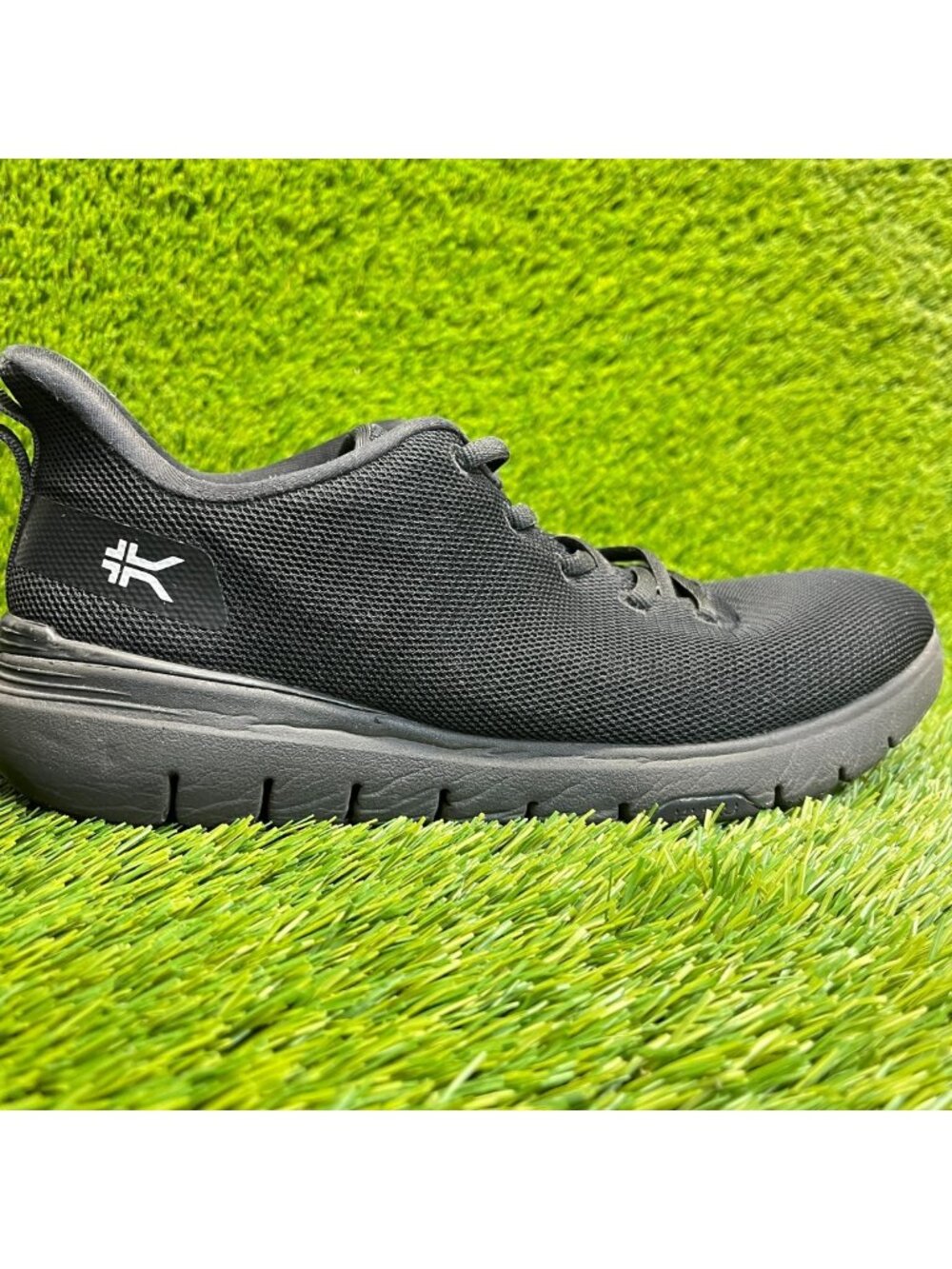 Kuru Flex Via Mens Size 8.5 Jet Black Athletic Running Walking Shoes Sneakers